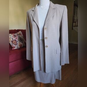 Jones New York Tan Classic Tailored Skirt Suit